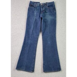 Vintage‎ Anchor Blue Jeans Womens 9 Blue Flame Embroidered Bootcut Denim USA 90s